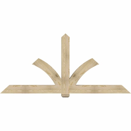 Ekena Millwork Redmond Rough Sawn Timber Gable Bracket, Douglas Fir, 96"W x 44"H x 6"D x 6"F, 11/12 Pitch GBW096X44X0606RED00RDF
